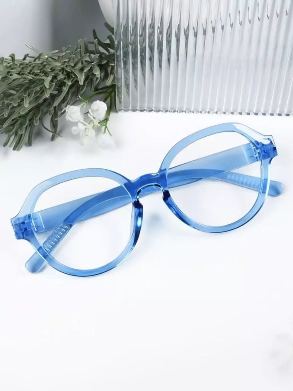Retro Oversize Blue Reading Glasses +2.50 Readers